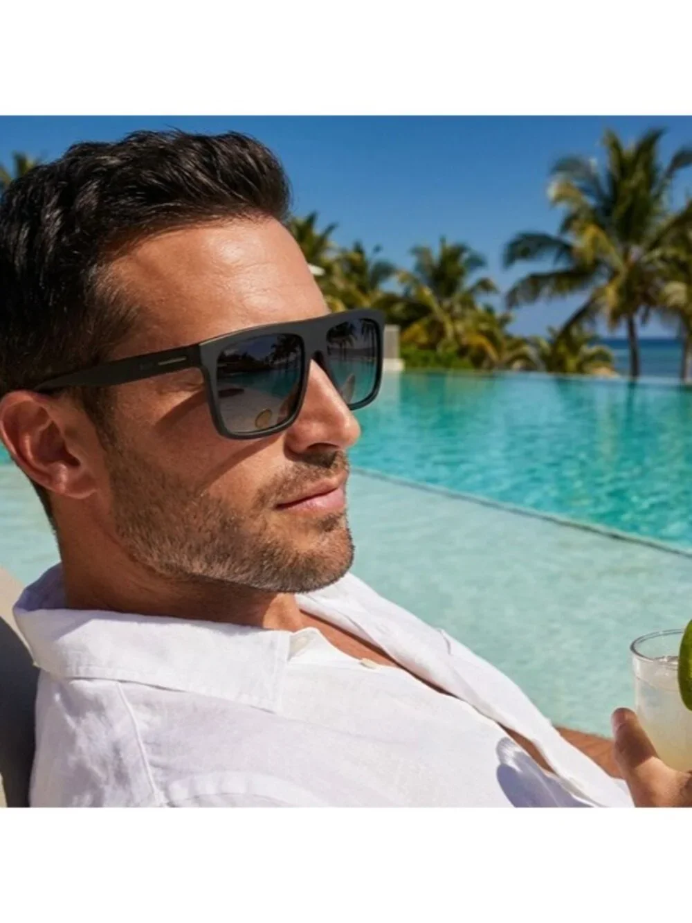 Hugo BOSS 1440/S 003/WJ Sunglasses Black Square Frame, Blue Lenses